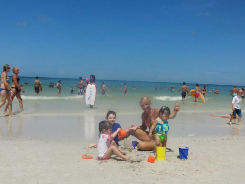 Eu e meus netos na praia em St Pete