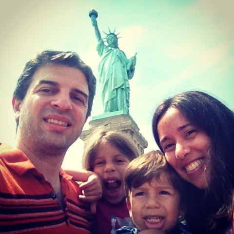 Selfie com a Estátua da Liberdade em NYC