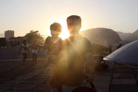 Pôr-do-sol no Forte de Copacabana