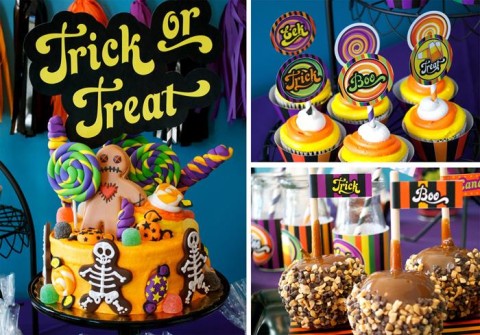 Super diferente e colorida essa festa de Halloween inspirada no jogo Candy Land