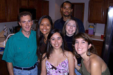 As brasileiras reunidas, eu, Stefania, Erica (com Dennys) e Fernanda (com Jeff). Só faltou a Andrea na foto, que teve que ir embora antes do parabéns