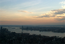 Parte sudoeste da cidade - West Village e do outro lado do rio, New Jersey