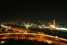 Vista do nosso quarto no Hilton, marginal Pinheiros e Morumbi