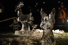 As esculturas de gelo são lindas, e a temperatura estava ideal para sua preservação: 5 graus negativos