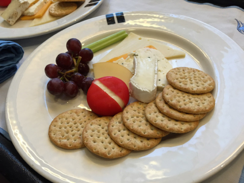 Prato de queijos que pedíamos no room service, se chama All Hands on Deck