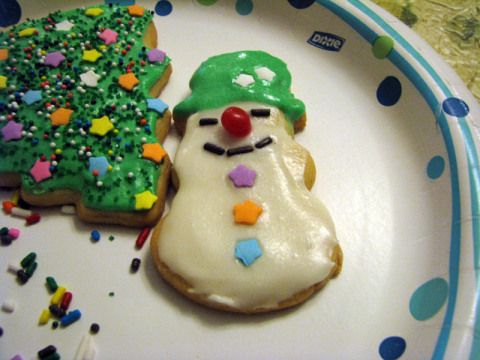 Decorando cookies de Natal em 2008