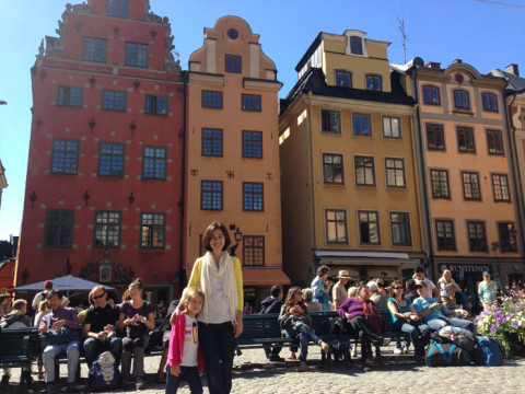 Eu e Julia na Stortorget em Gamla Stan, Estocolmo