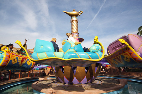Voando no tapete mágico do Aladdin