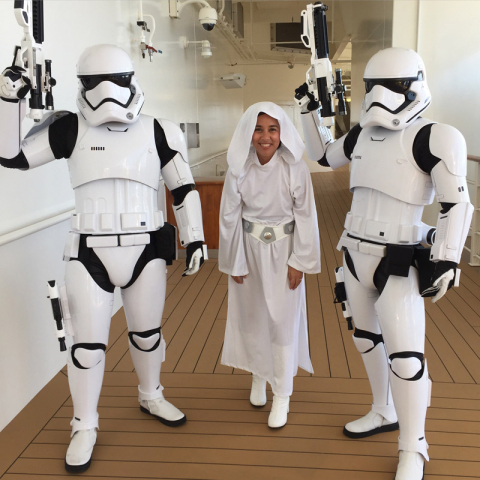 Encontrando com os Storm Troopers no deck 4 durante o dia Star Wars