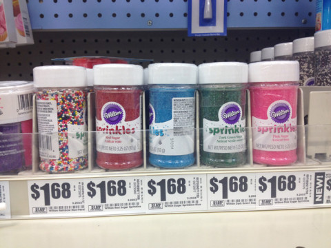 Variedade de açúcar colorido no meu supermercado local