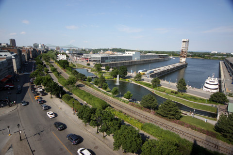 Vista de Montréal (Porto) do alto da torre do Museu Pointe-a-Calliere